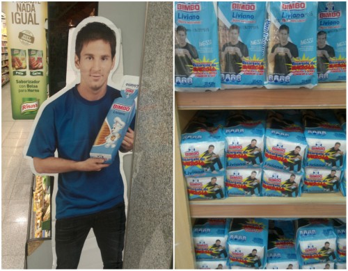 lionel messi en argentine sur des paquets de pain de mie