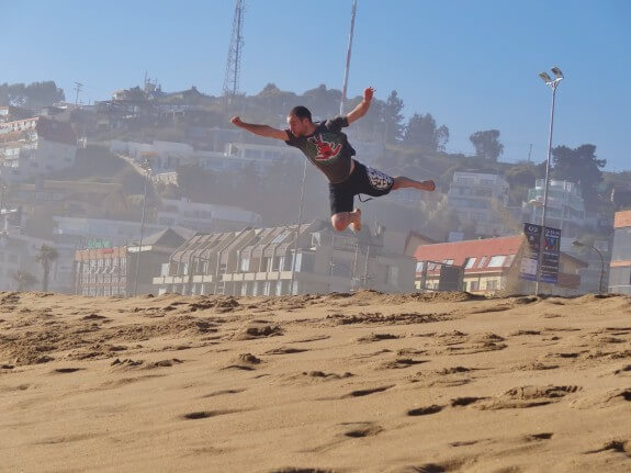 Plongeon-plage - homme volant