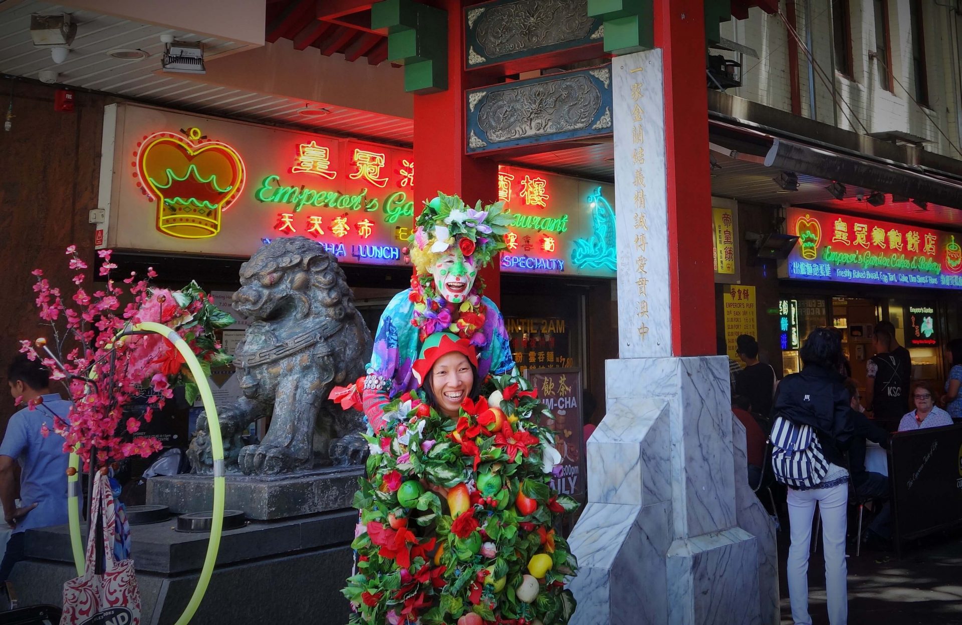 clown chinois à Chinatown Sydney