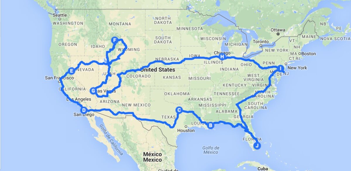 road trip usa location voiture